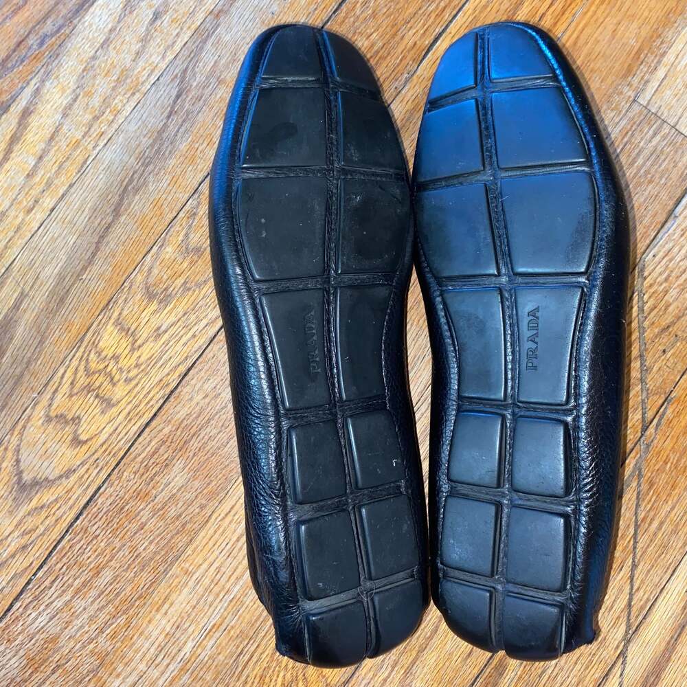 Prada Men's Black Leather Slip-On Loafers Size 11 - Picture 6 of 7